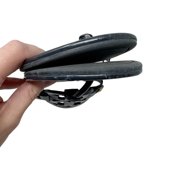 TORY BURCH Perfect Navy Blue Patent Leather Miller Classic Logo Sandals Size 7 - Picture 6 of 9